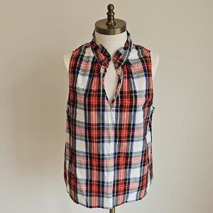 J Crew Plaid Sleeveless Top